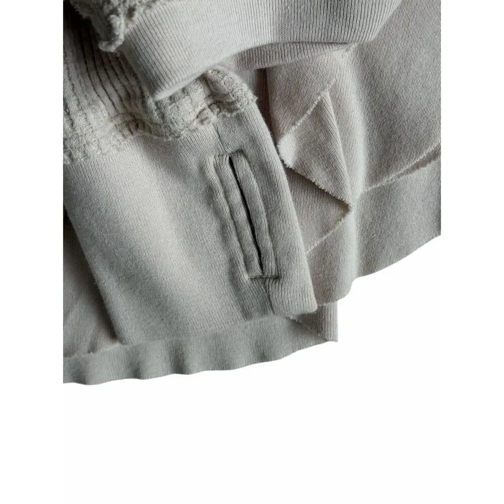 Free‎ People Top Henley Monterey Thermal Long Sleeve Light Pink Cream Small